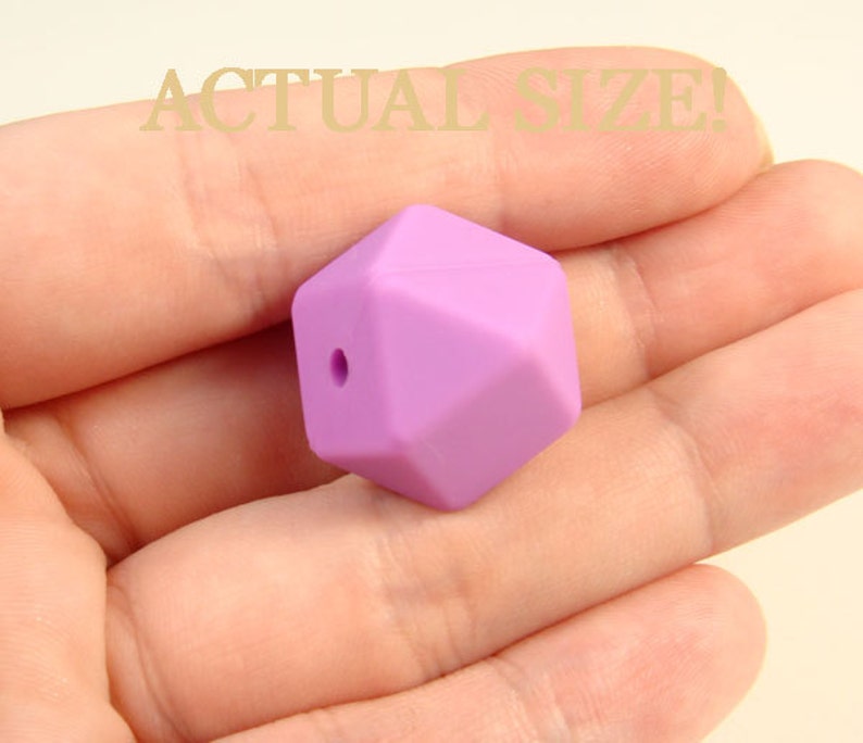 CLOSEOUT SALE 10pcs, 17mm Silicone Geometric Hexagon Beads image 3