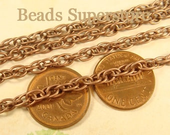 4mm Antique Copper Pretzel Chain - Nickel Free and Lead Free - 3 meters (about 10 feet)