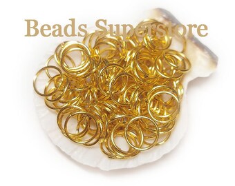 100 anelli di salto aperti placcati in oro da 8 mm, senza nichel e senza piombo
