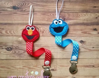 Feltie Pacifier Holder--Elmo or Cookie