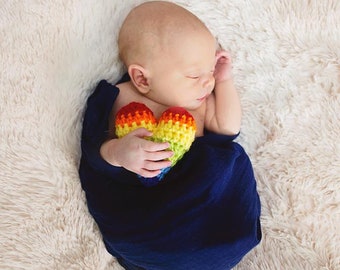 Crochet Rainbow Heart