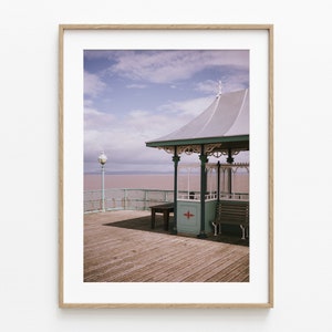 Clevedon Pier Print - Bristol Coastal Wall Art, UK Seaside Photography, Victorian Architecture, Tranquil Travel Decor, Seaside Print