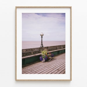 Clevedon Ornate Lamp Post Pier Print - Vintage Coastal Wall Art, Nautical Photography, Classic Streetlight Photo, Maritime Vibes