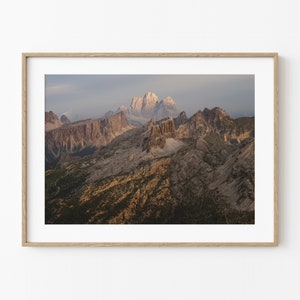Italian Dolomites Sunset Print - Mountain Landscape Photography Wall Art, Alps Nature Photo, Travel Home Decor, Hiking Gift, Italy Travel