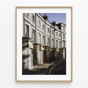 Clifton Village Bristol Print - Row of Georgian Houses Wall Art - UK Architecture Photography - Color Street View Photo - British Home Decor