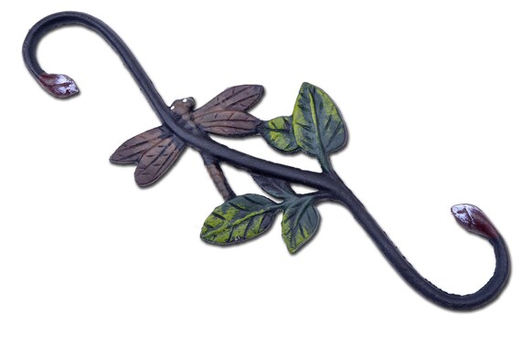 Cast Iron S Style Plant Hook Dragonfly 12 Long 