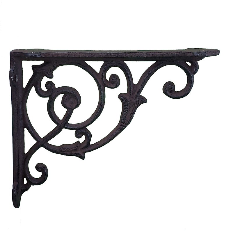 Decorative Cast Iron Wall Shelf Bracket Ornate Vine Etsy