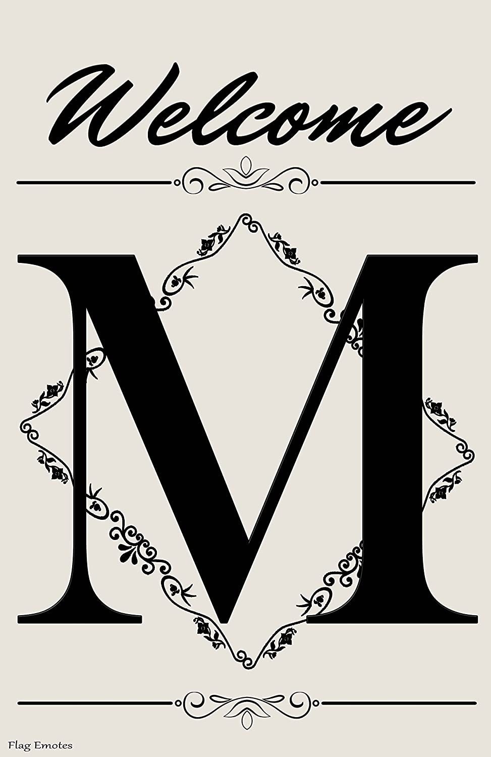 Bandera del jardín de bienvenida de doble cara Monogram | Etsy