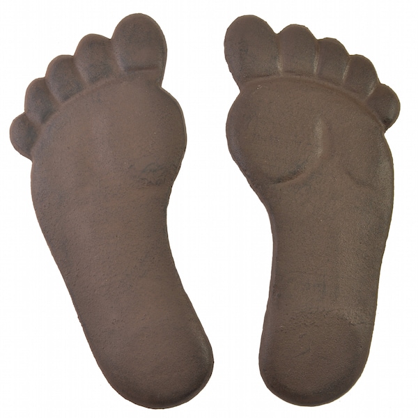 Pair Of Cast Iron Yard & Garden Feet Stepping Stones - Human Footprints