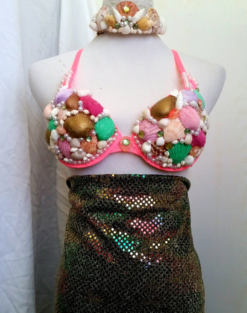 Mermaid outfit Seashell top Rave bra Mermaid Bra Little Mermaid Top Sea Nymph