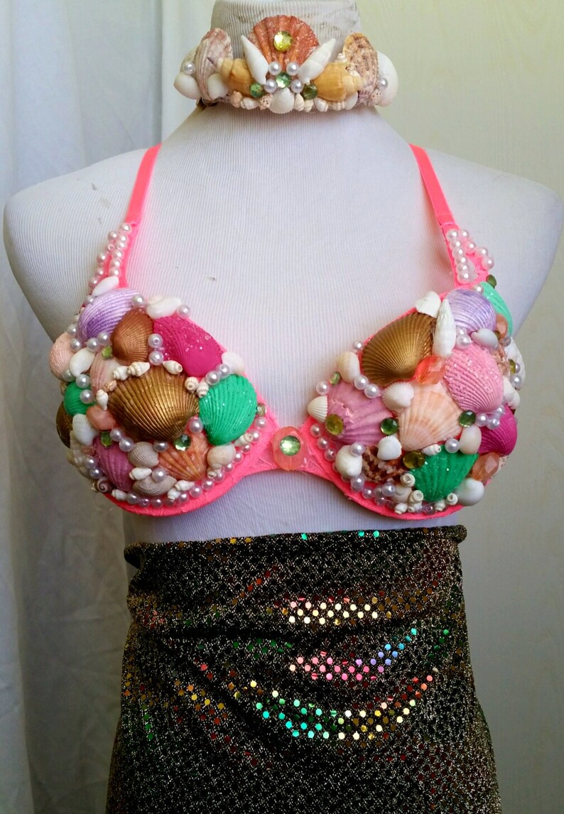 Mermaid outfit Seashell top Rave bra Mermaid Bra Little Mermaid Top Sea Nymph