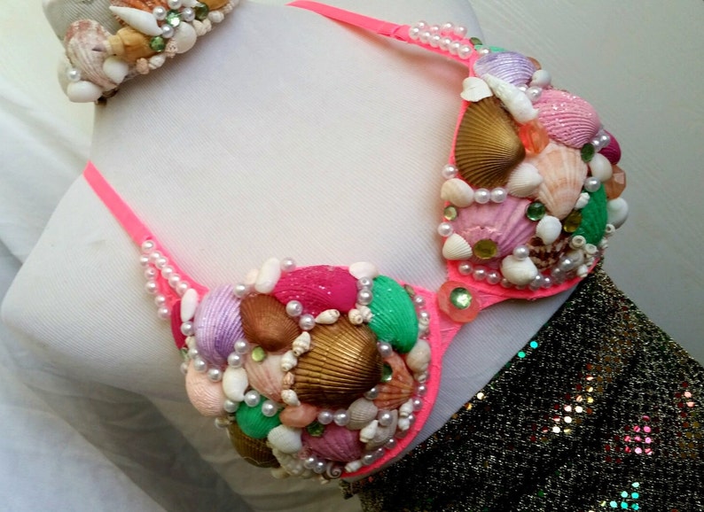 Mermaid outfit Seashell top Rave bra Mermaid Bra Little Mermaid Top Sea Nymph