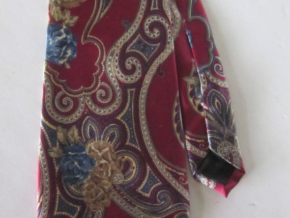 Vintage BILL BLASS Man's Necktie-Merlot Burgundy … - image 2