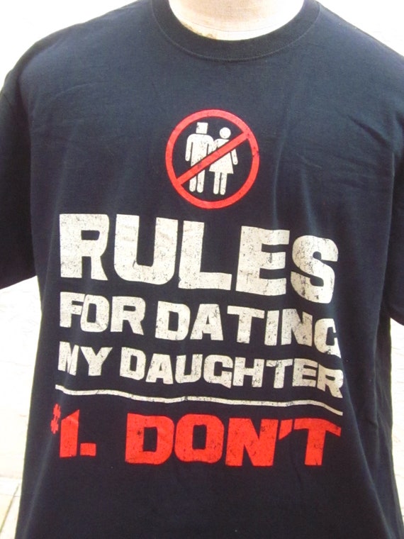 Vintage Funny Dad T-Shirt  "Rules For Dating My Da