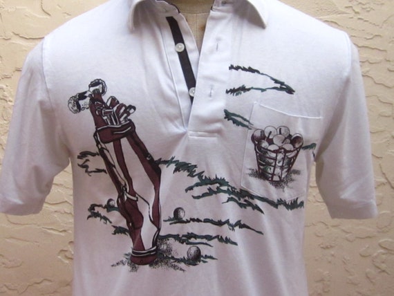 Vintage CLASSICS by Palmland Men's GOLF SHIRT-Whi… - image 2