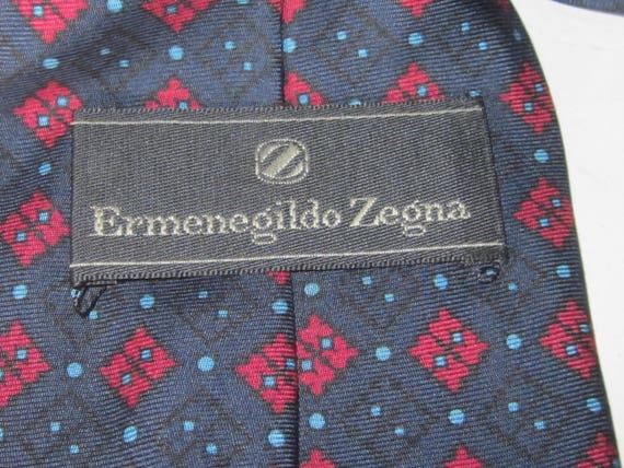 Vintage ERMENEGILDO ZEGNA Man's Necktie-Dark Navy… - image 3