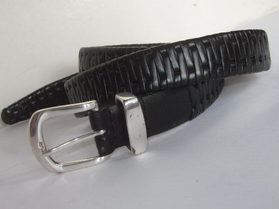 black belt with silver square buckle