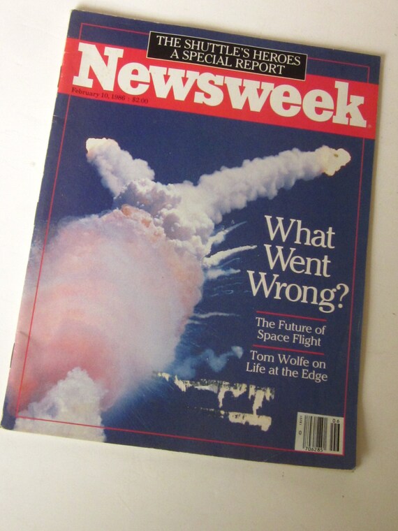 NEWSWEEK MAGAZINE Space Shuttle Explosion February 10, 1986 NASA Outer Space Tragedy in Sky