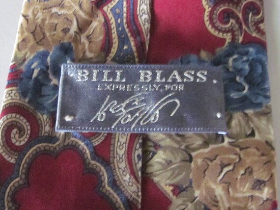 Vintage BILL BLASS Man's Necktie-Merlot Burgundy … - image 3