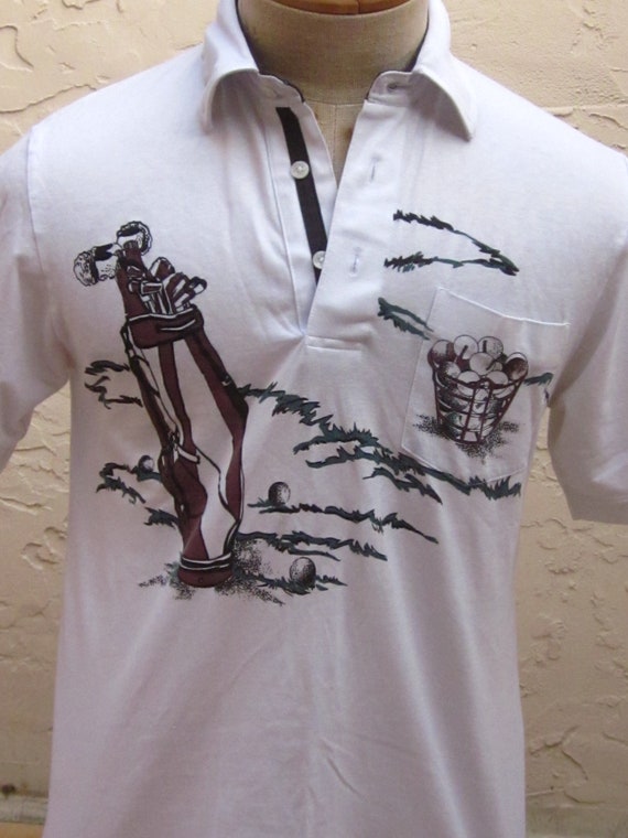 Vintage CLASSICS by Palmland Men's GOLF SHIRT-Whi… - image 1