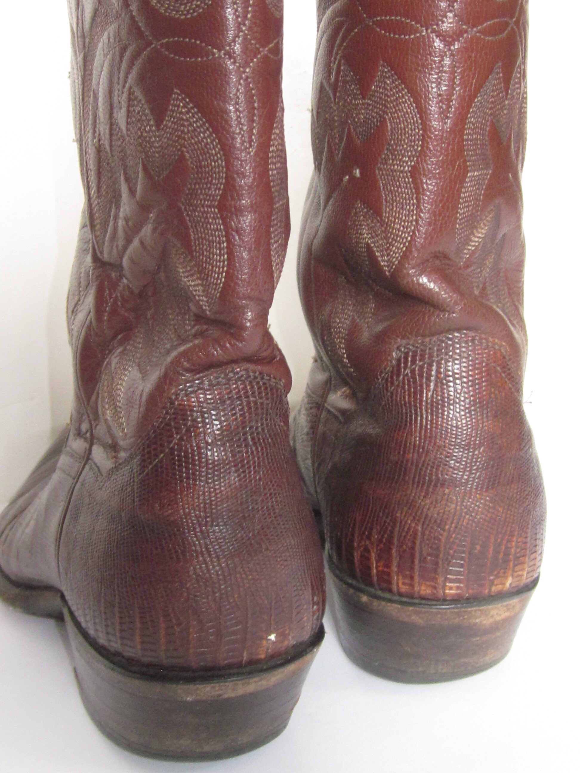 Bottes De Cow-boy Panhandle Slim – Cuir Exotique Lézard – Taille 8 D – Western Rodéo