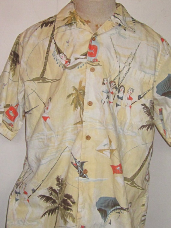 Vintage Hawaiian Print BIG MAN'S Shirt 90's Tropic