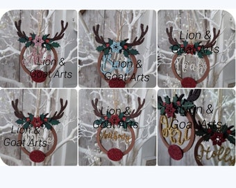 Personalised reindeer decoration