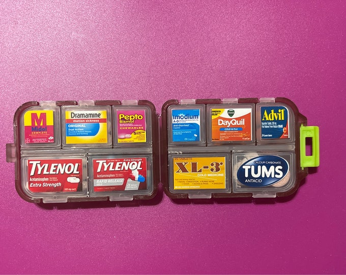 Pocket Pharmacy Travel Pill Organizer customizable Etsy
