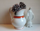 French Vintage Ironston Pitcher French Vintage White Pitcher Vintage Pitcher Vintage Jug White Ironstone Pitcher Ironstone Jug