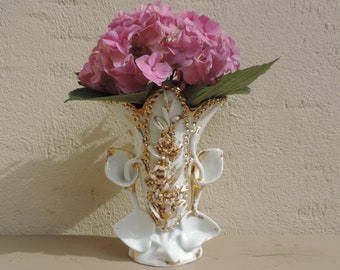 Vase de mariage en porcelaine française antique, vase d'église, vase d'autel