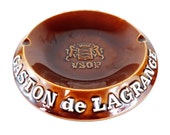 French Vintage Ceramic Gaston De Lagrange Cognac Advertisement Ashtray