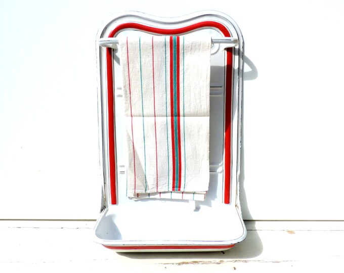 French Vintage Enamel Utensil Rack/french Vintage Enamel Rack/vintage
