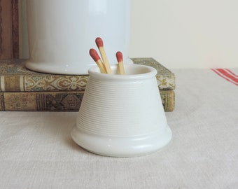 Antique French Pyrogene, French Antique Small Match Holder With Match Striker, Porcelain Match Holder, White Pyrogene, Match Holder