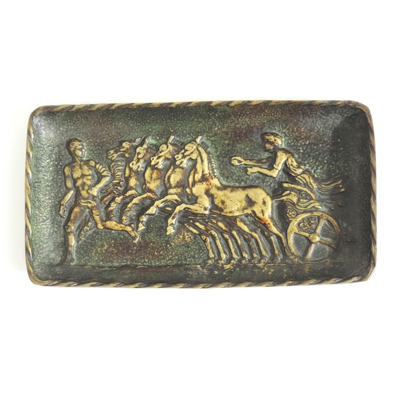 Antique Max Le Verrier Bronze Trinket Dish: French Art Deco Coin Tray