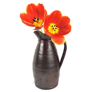 French Vintage Glazed Stoneware Jug/French Cider Jug/French Vintage Brown Pitcher/Brown Cider Jug/Cider Pitcher