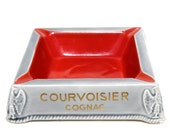 French Vintage Ceramic Courvoisier Cognac Advertisement Ashtray