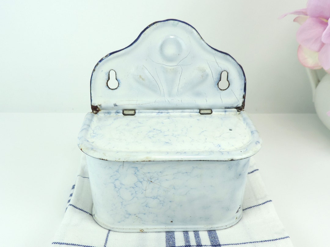 French Vintage Enamel Box, French Vintage Enamel Allumettes Box Etsy