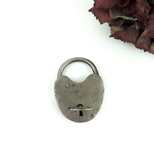 Vintage French Lock and Skeleton Key: Heart-Shaped Antique