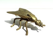 French Vintage Brass Fly Ashtray//Trinket Dish//Brass Bee//Brass Insect
