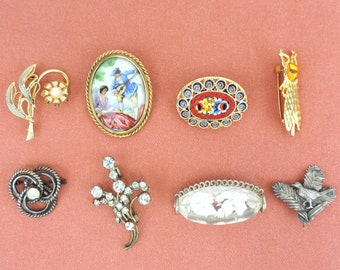Lot Vintage De Pin's à Nettoyer, Collection Rétro Broches Anciennes, Occasion
