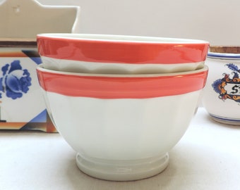 Vintage Italian Bowls, Italian Latte Bowls, Italian Cafe Au Lait Bowls, Vintage Ceramic Bowls, Ternana Ceramic Bowls