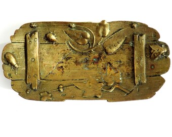 Trinket Dish/ French Vintage Trinket Dish/Art Nouveau Bronze Trinket Dish/Bronze Trinket Dish/Vintage Ring Dish/Coin Tray