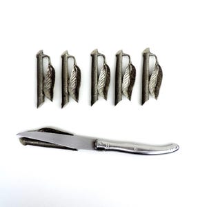French Vintage Knife Rests, French Vintage Pewter Tree Branch And Leaf Knife Rests, Cutlery Rests, Chopstick Rests