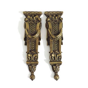Antique French Gilt Bronze Furniture Hardware - Salvaged Pediment Pieces
