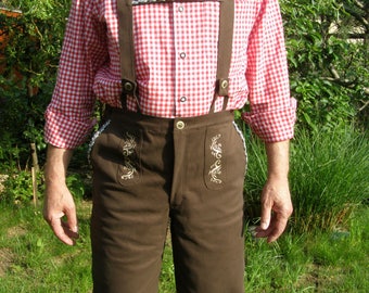 German beer festival outfit Brown Embroidered cotton