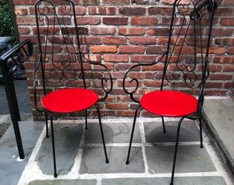 Arthur Umanoff vintage wrought iron chair set