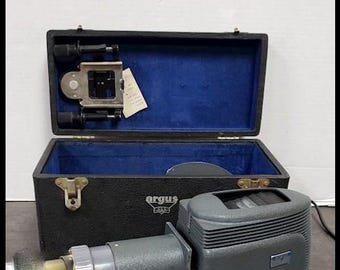 ARGUS 200 "Flip" Slide Projector with Lamp (bulb), Original Case and electronic Manual (PDF) - SERVICED