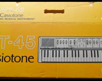 CASIOTONE MT 45 Vintage Synth Keyboard in Original Box New Power Supply Tested and Working