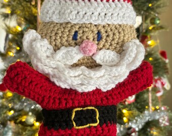 Crochet Santa Hand Puppet Pattern - Christmas Holiday Toy PDF Download Digital Tutorial Kids