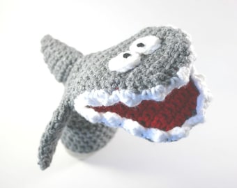 Crochet Shark Hand Puppet Pattern PDF - Under the Sea Ocean Toy DIY Kids Theater Amigurumi